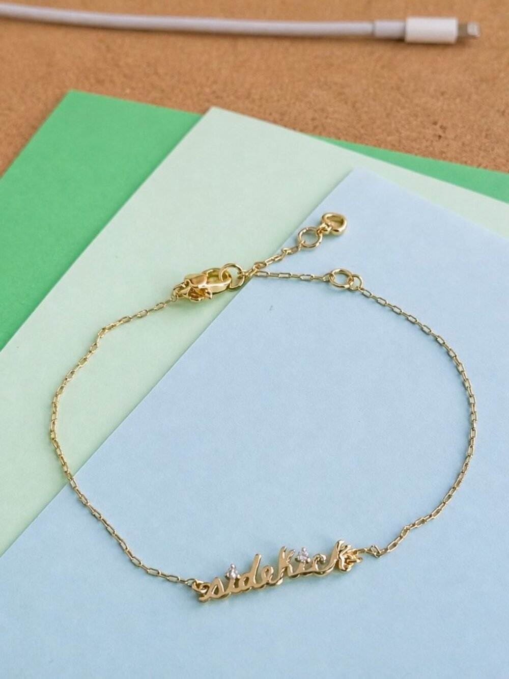 Kate Spade say yes Sidekick Gold Chain bracelet